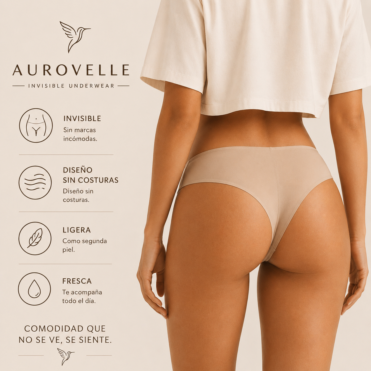 Tanga Invisible Anti Camel Toe – Cintura Alta