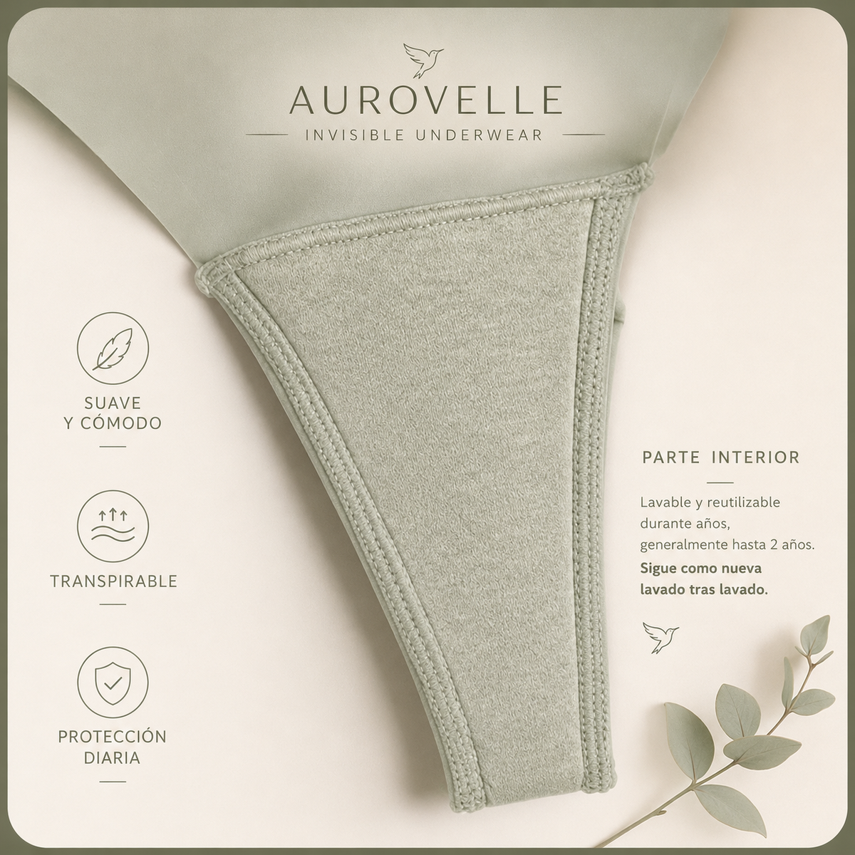 Pack 3 unidades Tanga Invisible Anti Camel Toe – Cintura Alta